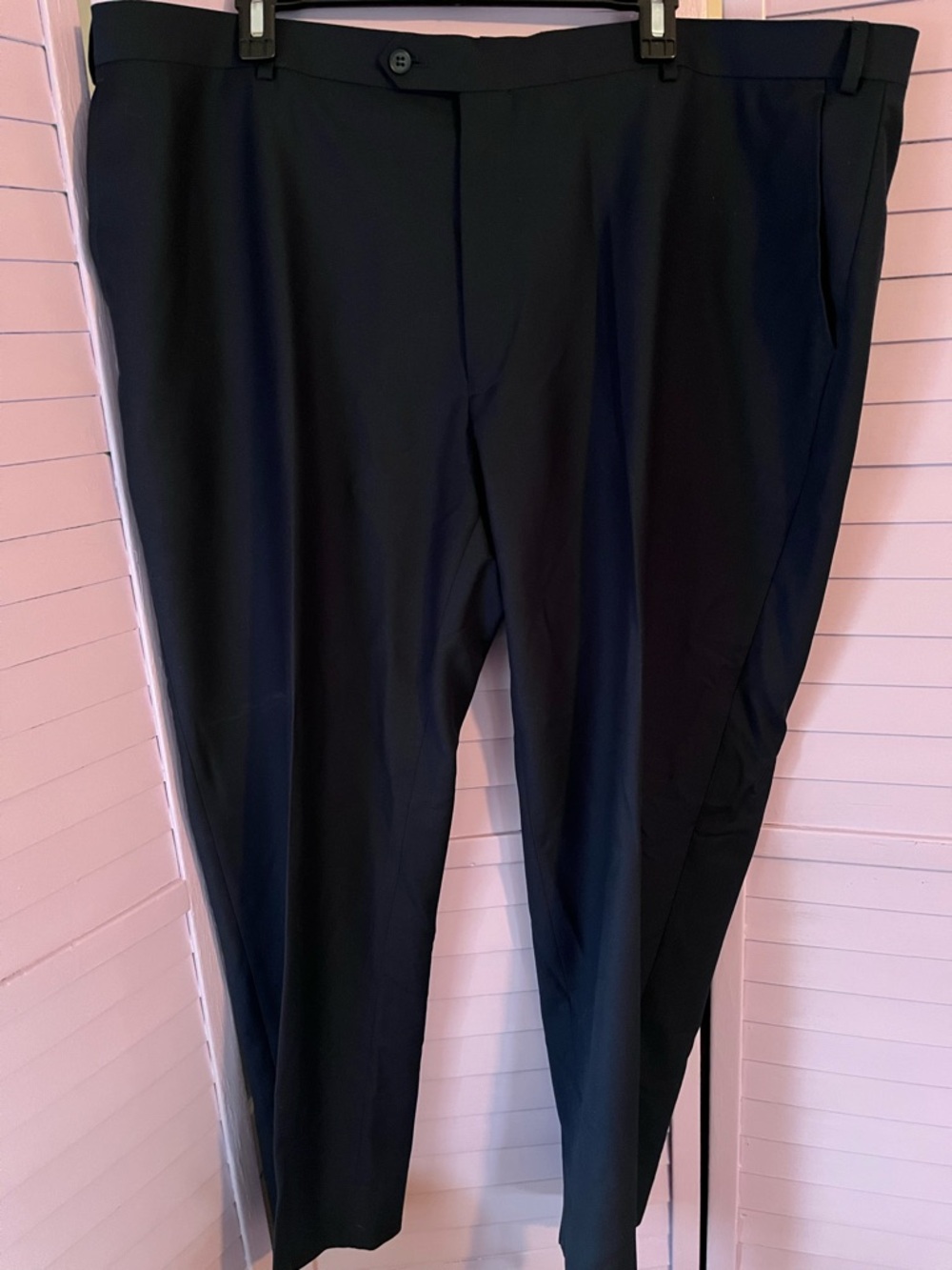 Men's Classic light weight wool Dress Pants.  Dark Navy Blue